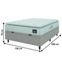 Ver imagem 4 de Cama Box Baú Colchão Casal Espuma D45 Lazio Pillow Top 138x188x70cm Branco / Bege Hellen