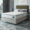 Ver imagem 2 de Cama Box Baú Colchão Casal Espuma D45 Lazio Pillow Top 138x188x70cm Branco / Bege Hellen