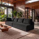 Ver imagem 4 de Sofá de Canto Modular Vibe Direito 2,70m x 1,70m Xpand Tech Tecido Velourê Preto Cama Inbox