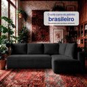 Ver imagem 6 de Sofá de Canto Modular Vibe Direito 2,70m x 1,70m Xpand Tech Tecido Velourê Preto Cama Inbox