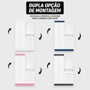 Ver imagem 6 de Guarda Roupa com Cômoda Solteiro New Capri 2 Portas 4 Gavetas MDP Branco Rosa Flex 103cm