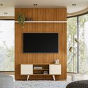 Ver imagem 1 de Conjunto Painel com Bancada Morpheus 2 Portas Deslizantes Mdp até 65 Cinamomo/offwhite G97 - Gran Be