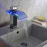 Torneira Misturador Monocomando Cascata LED Vidro Banheiro/Lavabo Veneza - Premierdecor - 1