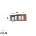 Ver imagem 3 de Armário Aéreo 01 Porta Basculante 80cm Venaly C584 Cinamomo - Henn