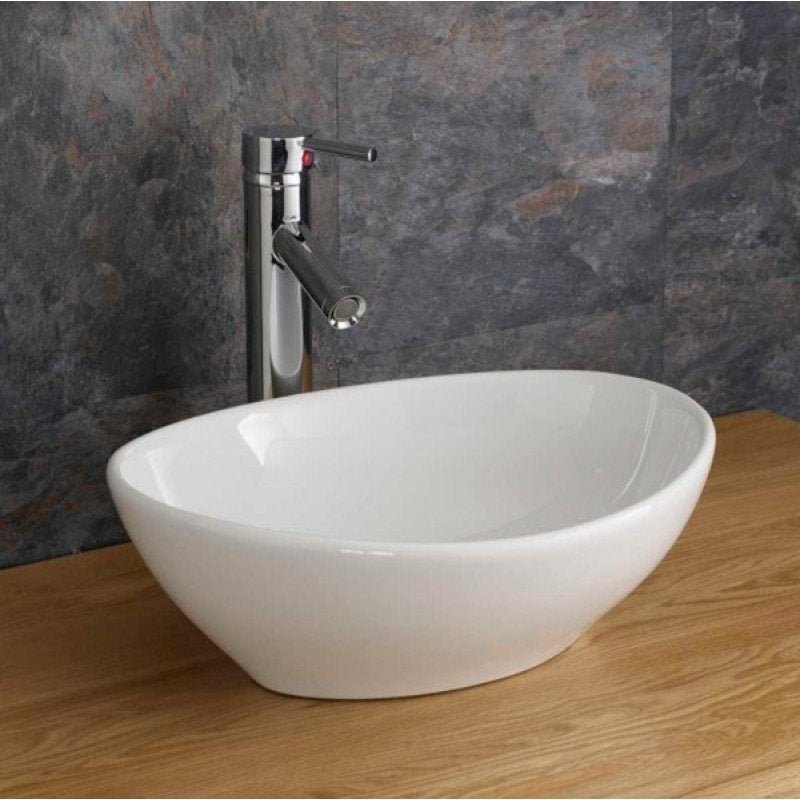 Cuba de Apoio Banheiro Lavabo Sobrepor Oval de Porcelana Cerâmica Louça C266 - Premierdecor - 1