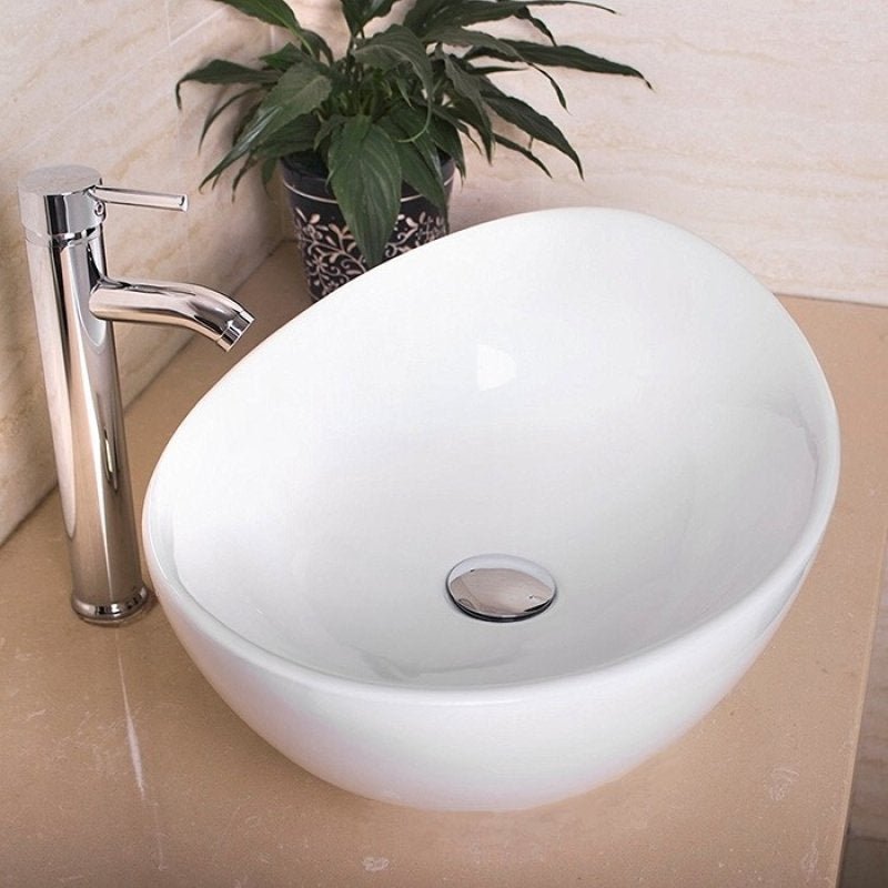 Cuba de Apoio Banheiro Lavabo Sobrepor Oval de Porcelana Cerâmica Louça C266 - Premierdecor - 2