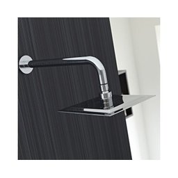 Chuveiro Ducha Quadrada Square Slim Inox 20x20cm com Braço Redondo Parede - 2