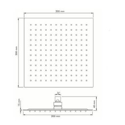 Chuveiro Ducha Quadrada Square Slim Inox 20x20cm com Braço Redondo Parede - 7