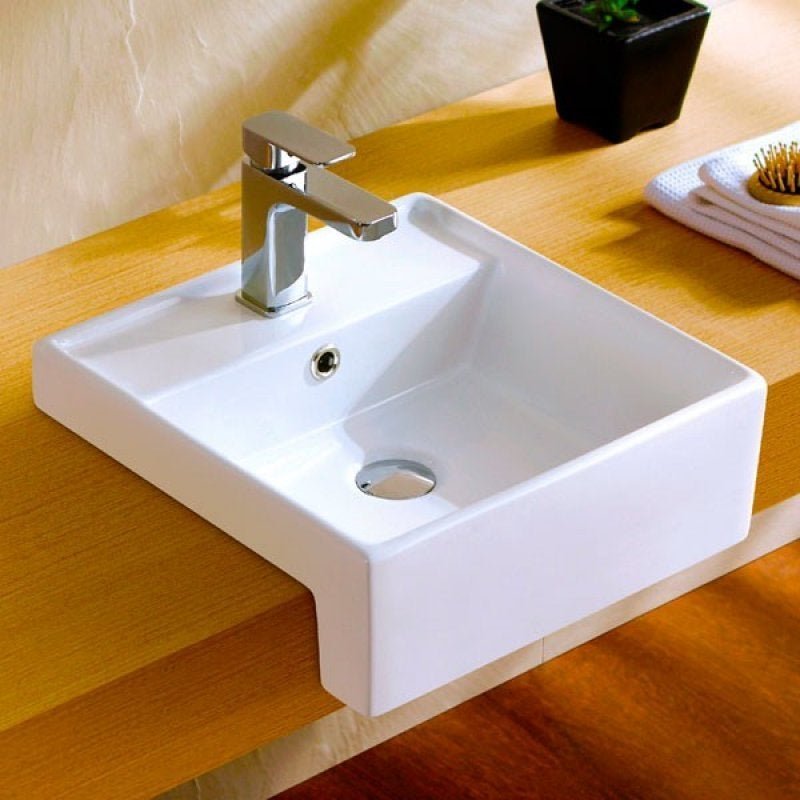 Cuba de Semi-Encaixe Banheiro Lavabo de Porcelana Cerâmica Louça C279 - Premierdecor - 2