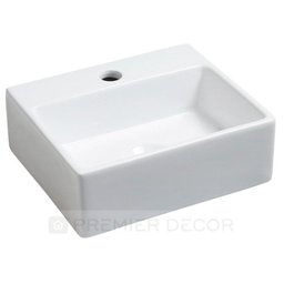 Cuba de Apoio e Pendurar Parede Banheiro Lavabo Sobrepor Retangular de Porcelana Cerâmica Louça C284 - 3