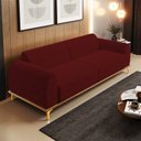 Ver imagem 2 de Sofá 03 Lugares Para Sala de Estar Kiev 210 cm D02 Veludo Marsala C-278 - Lyam Decor