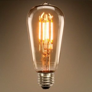 Lâmpada Led 4w St64 Bivolt Vintage Retrô Industrial Design Thomas Edison Filamento Led 2200k Carbon