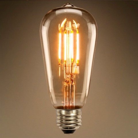 Lâmpada Led 4w St64 Bivolt Vintage Retrô Industrial Design Thomas Edison Filamento Led 2200k Carbon