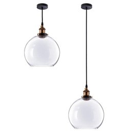 Pendente Retrô Industrial Vidro Loft Luminária Vintage Lustre Design Edison LM1788 - 2