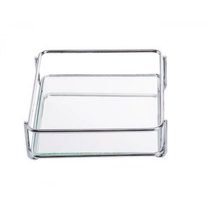Bandeja espelhada Fence 10 x 10 cm de vidro Hara 1600