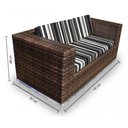 Ver imagem 2 de Conjunto de Sofá Fibra Sintética Quadrado - 1 Sofá 2L + 2 Poltronas + 1 Mesa Centro - Tecido Illiman