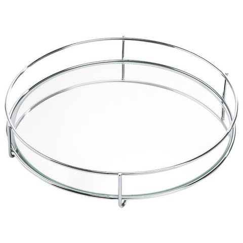 Bandeja espelhada Fence 10 x 20 cm de vidro Hara 1601