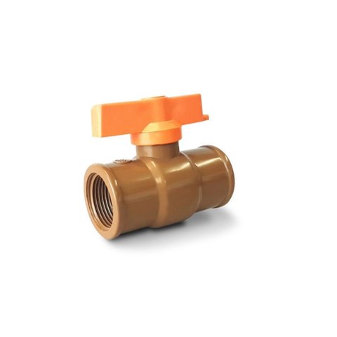 Kit 2 Registro Pvc Esfera Rosca Interna 3/4" Marrom