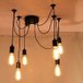 Pendente Aranha 6 lâmpadas Retrô Industrial Preto Loft Luminária Vintage Lustre Design Spider Edison - 4