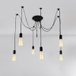 Pendente Aranha 6 lâmpadas Retrô Industrial Preto Loft Luminária Vintage Lustre Design Spider Edison - 3
