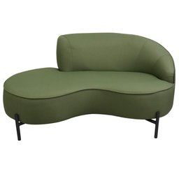Sofá Curvo 03 Lugares 180cm Braço Esquerdo Thommy Pés Preto Fosco Linho Verde Claro - Casaepoltrona - 6