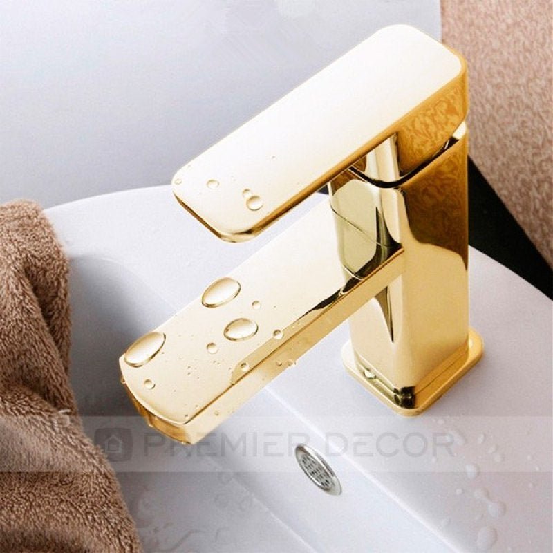 Torneira Misturador Monocomando Banheiro / Lavabo Absolute Dourada - Premierdecor - 1