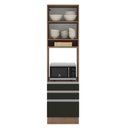 Ver imagem 3 de Torre Quente Madesa Glamy 60 cm 1 Porta 3 Gavetas Rustic/Preto Cor:Rustic/Preto