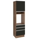 Ver imagem 1 de Torre Quente Madesa Glamy 60 cm 1 Porta 3 Gavetas Rustic/Preto Cor:Rustic/Preto