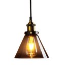 Ver imagem 1 de Pendente Retrô Fumê Industrial Vidro Loft Luminária Vintage Lustre Design Edison Lm1856