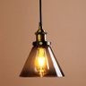 Pendente Retrô Fumê Industrial Vidro Loft Luminária Vintage Lustre Design Edison Lm1856 - 2