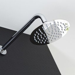 Ducha Redonda 20x20 Inox 20cm Borda Fina com Braço - Máxima Metais - 1