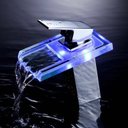 Ver imagem 1 de Misturador Monocomando Torneira LED Cascata Vidro Banheiro Lavabo Colors - Máxima Metais