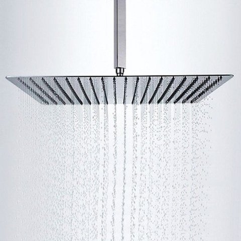 Ducha de Teto Quadrada 30x30 Inox SUS304 30cm Borda Fina com Braço Quadrado - Máxima Metais