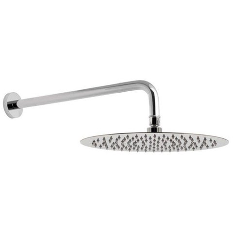 Ducha Redonda 30x30 Inox 30cm Borda Fina com Braço - Máxima Metais