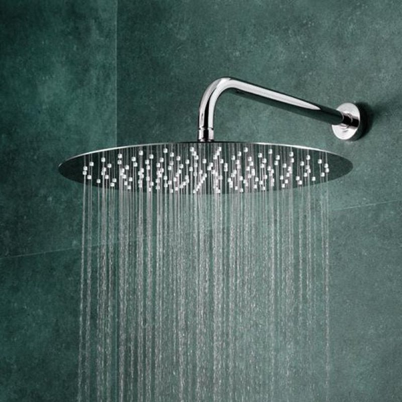 Ducha Redonda 30x30 Inox 30cm Borda Fina com Braço - Máxima Metais - 2