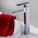 Ver imagem 1 de Misturador Monocomando Torneira Vidro Banheiro Lavabo Infinity Bica Alta - Máxima Metais