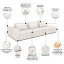 Ver imagem 3 de Sofá Ilha e Puff Sala Living 395cm Siesta M22 Bouclê Bege Claro - Mpozenato