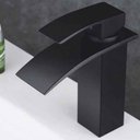 Ver imagem 1 de Misturador Monocomando Torneira Cascata Banheiro Lavabo Kronos Preta- Máxima Metais