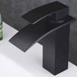 Misturador Monocomando Torneira Cascata Banheiro Lavabo Kronos Preta- Máxima Metais - 1