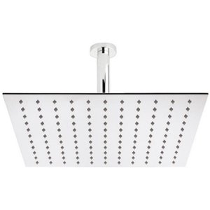 Ducha de Teto Quadrada 25x25 Inox SUS304 25cm Borda Fina com Braço - Máxima Metais
