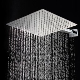 Ducha Quadrada 40x40 Inox SUS304 40cm Borda Fina com Braço Quadrado - Máxima Metais - 1