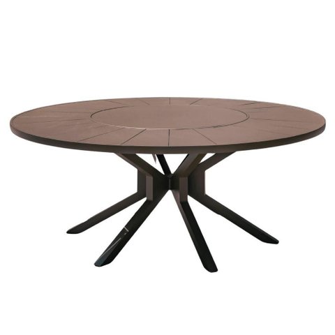 Mesa Pétalas Redonda Alumínio 150cm Marrom Nossa Kasa