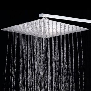 Ducha Quadrada 25x25 Inox SUS304 25cm Borda Fina com Braço Quadrado - Máxima Metais