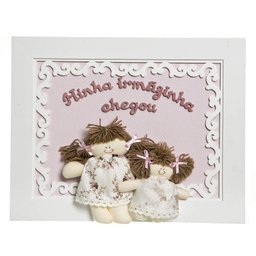 Quadro Arabesco Menina com Irmãzinha Quarto Bebê Infantil Menina - 1