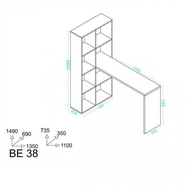 Escrivaninha Estante Be 38 Cube BRV Móveis - 4