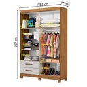 Ver imagem 5 de Guarda-roupa Solteiro Genova 4 Portas 2 Gavetas 22112 Cinamomo/off White - Carioca Móveis