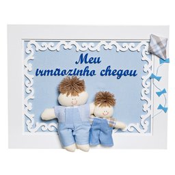 Quadro Arabesco Menino com Irmãozinho Quarto Bebê Menina Menino - 1