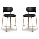 Ver imagem 6 de Kit 2 Banquetas Cozinha Altas Estofadas Camila com Encosto Dourado Preto