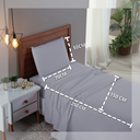 Ver imagem 3 de Kit Roupa Cama Solteiro 100% Algodão 3 Peças Percal 300 Fios Hotel Pousada:cinza