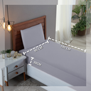 Ver imagem 4 de Kit Roupa Cama Solteiro 100% Algodão 3 Peças Percal 300 Fios Hotel Pousada:cinza